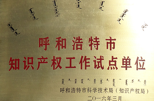 呼和浩特市知识产权工作试点单位